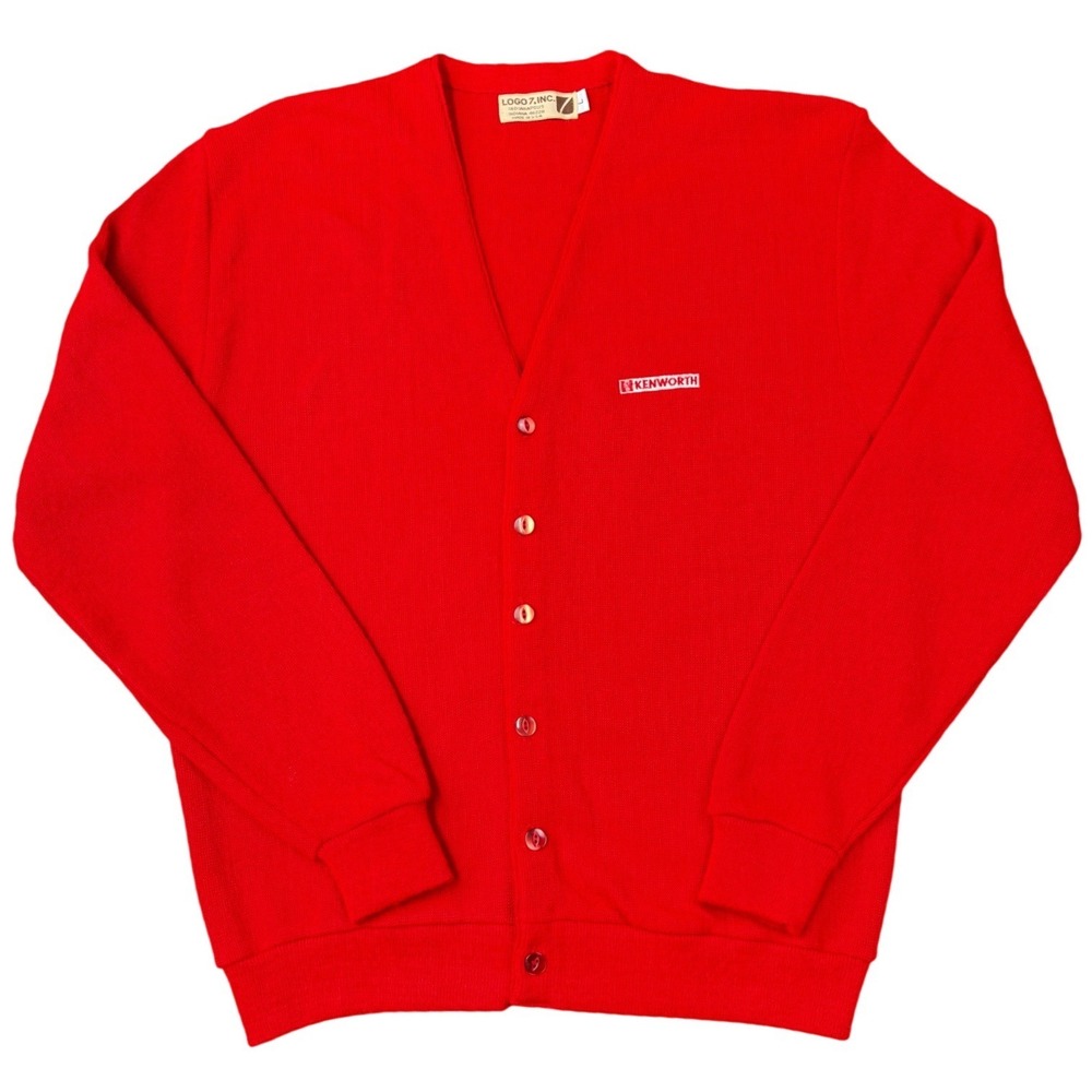 Vintage Kenworth Logo 7 Red Cardigan‎ Sweater Large Trucker
Made in USA